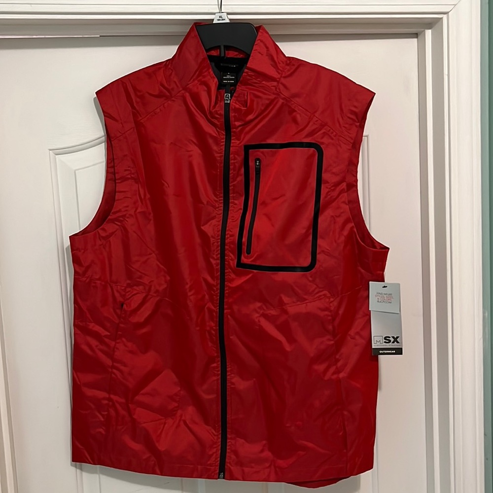 MSX Michael Strahan LARGE Vest Lightweight Water Resistant Ripstop Zip Pocket